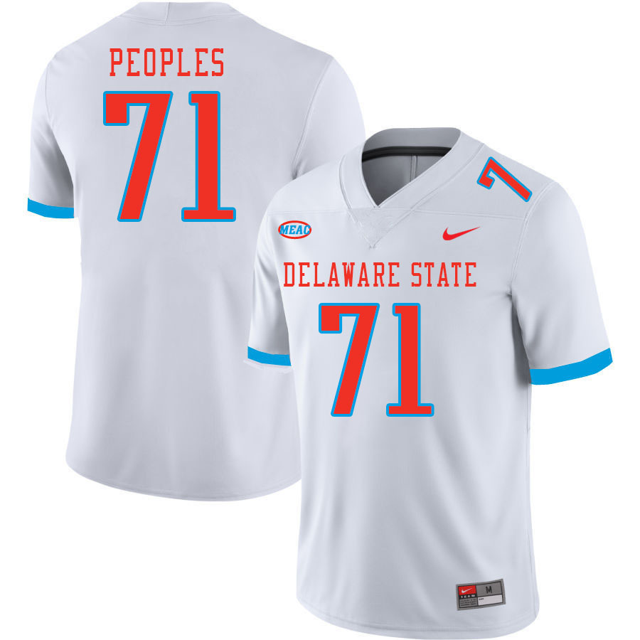 Men-Youth #71 Mathias Peoples Delaware State Hornets 2023 College Football Jerseys Stitched-White